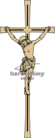 Croix Latine Bronze avec Christ