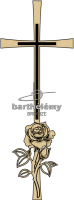 Croix de Saint-Jean Bronze avec rose Centifolia