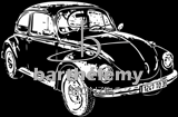 Voiture coccinelle (lithogravure)